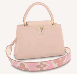 Louis Vuitton LV Women Capucines MM Handbag Pink Taurillon Leather Canvas | AlmaBagz