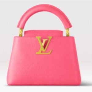 Louis Vuitton LV Women Capucines Mini Handbag Dragon Fruit Pink Cedrat Taurillon Leather | AlmaBagz