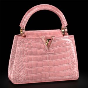 Louis Vuitton LV Women Capucines Mini Handbag Pink Crocodilien Brillant Savoir Faire | AlmaBagz