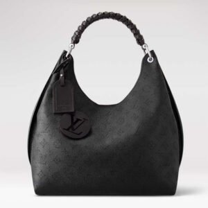 Louis Vuitton LV Women Carmel Hobo Bag Black Mahina Perforated Calf Leather | AlmaBagz