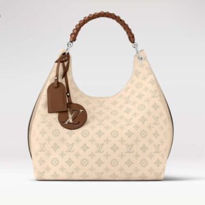 Louis Vuitton LV Women Carmel Hobo Bag Crème Beige Mahina Perforated Calf Leather | AlmaBagz
