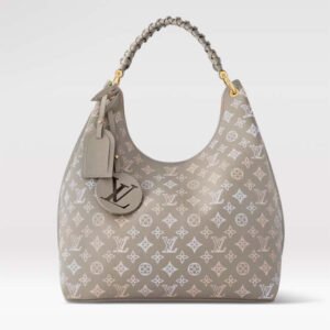 Louis Vuitton LV Women Carmel Hobo Bag Gray Mahina Perforated Calfskin Leather | AlmaBagz