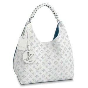 Louis Vuitton LV Women Carmel Hobo Bag White Mahina Perforated Calfskin Leather | AlmaBagz