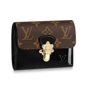Louis Vuitton LV Women Cherrywood Compact Wallet Monogram Coated Canvas | AlmaBagz