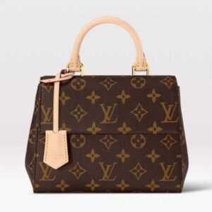 Louis Vuitton LV Women Cluny Mini Handbag Monogram Coated Canvas Cowhide Leather | AlmaBagz