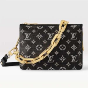 Louis Vuitton LV Women Coussin BB Handbag Black Glass Beads Polyester Satin | AlmaBagz