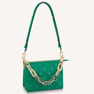 Louis Vuitton LV Women Coussin BB Handbag Emerald Monogram Embossed Puffy Lambskin | AlmaBagz