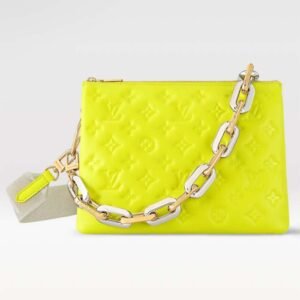 Louis Vuitton LV Women Coussin PM Handbag Acid Green Lambskin Zip Closure | AlmaBagz