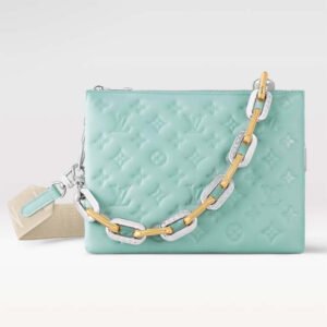 Louis Vuitton LV Women Coussin PM Handbag Azure Blue Lambskin Calfskin Cowhide Leather | AlmaBagz