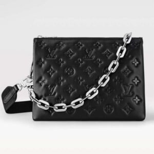 Louis Vuitton LV Women Coussin PM Handbag Black Lambskin Cowhide Leather | AlmaBagz