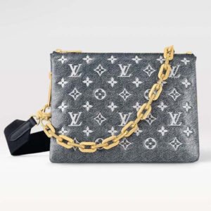 Louis Vuitton LV Women Coussin PM Handbag Blue Lambskin Cowhide Leather Zip Closure | AlmaBagz