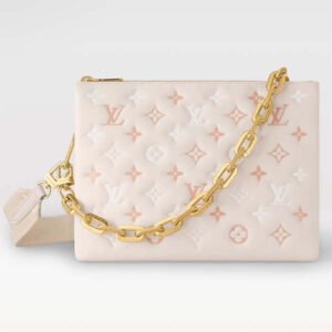 Louis Vuitton LV Women Coussin PM Handbag Crème Beige Lambskin Cowhide Leather | AlmaBagz