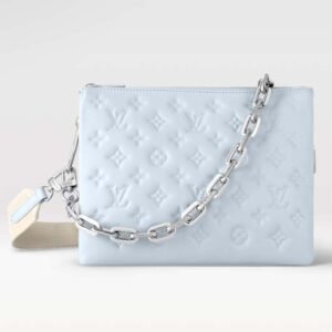 Louis Vuitton LV Women Coussin PM Handbag Ice Blue Lambskin Cowhide Leather | AlmaBagz