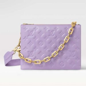Louis Vuitton LV Women Coussin PM Handbag Light Purple Lambskin Zip Closure | AlmaBagz