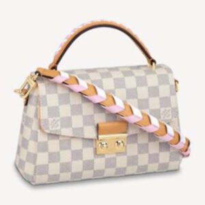 Louis Vuitton LV Women Croisette Hand Bag Pink Damier Azur Coated Canvas | AlmaBagz