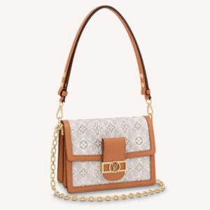 Louis Vuitton LV Women Dauphine MM Handbag Ecru Caramel Since 1854 Jacquard | AlmaBagz