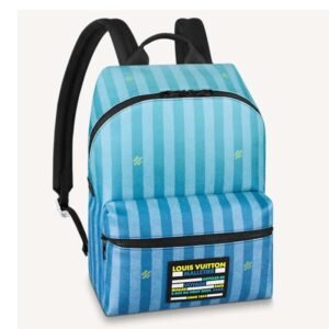 Louis Vuitton LV Unisex Discovery Backpack Gradient Blue Damier Stripes Coated Canvas | AlmaBagz