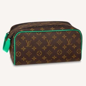 Louis Vuitton LV Unisex Dopp Kit Toilet Pouch Monogram Macassar Coated Canvas | AlmaBagz