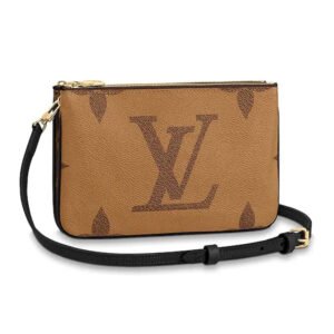 Louis Vuitton LV Women Double Zip Pochette Monogram Giant Reverse Canvas | AlmaBagz