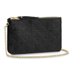 Louis Vuitton LV Women Double Zip Pochette Two-Tone Monogram Empreinte | AlmaBagz