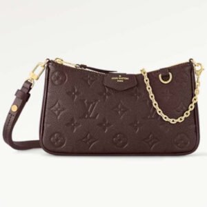 Louis Vuitton LV Women Easy Pouch Wine Red Monogram Empreinte Embossed Grained Cowhide Leather | AlmaBagz