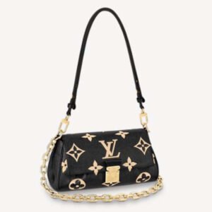 Louis Vuitton LV Women Favorite Tourterelle Black Beige Monogram Empreinte Embossed Supple Grained Cowhide | AlmaBagz