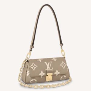 Louis Vuitton LV Women Favorite Tourterelle Gray Cream Monogram Empreinte Embossed Supple Grained Cowhide | AlmaBagz