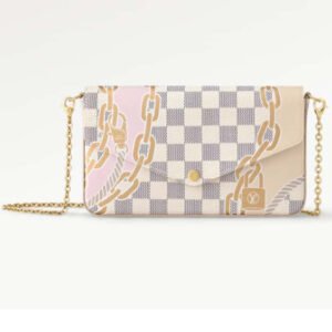 Louis Vuitton LV Women Félicie Pochette Damier Azur Coated Canvas Cotton | AlmaBagz