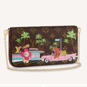 Louis Vuitton LV Women Félicie Pochette Fuchsia Pink Monogram Coated Canvas | AlmaBagz