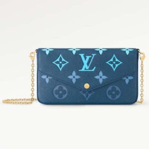 Louis Vuitton LV Women Félicie Pochette Gradient Blue Monogram Grained Cowhide Leather | AlmaBagz