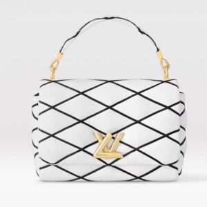 Louis Vuitton LV Women GO-14 MM White Black Lamb Leather Cowhide Leather | AlmaBagz