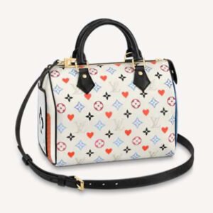 Louis Vuitton LV Women Game On Speedy Bandoulière 25 Monogram Canvas-White | AlmaBagz