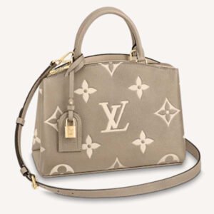 Louis Vuitton LV Women Grand Palais Tote Bag Dove Monogram Embossed Grained Cowhide | AlmaBagz