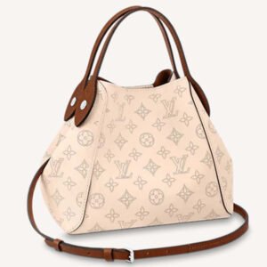 Louis Vuitton LV Women Hina PM Bucket Bag Crème Beige Mahina Perforated Calf | AlmaBagz