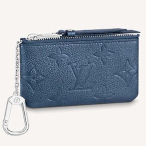 Louis Vuitton LV Women Key Pouch Navy Nacre Embossed Grained Cowhide Leather | AlmaBagz
