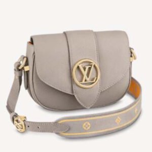 Louis Vuitton LV Women LV Pont 9 Soft MM Gris Taupe Summer Gold Grained Calfskin | AlmaBagz