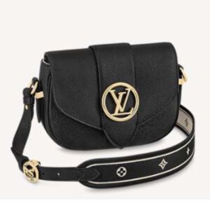Louis Vuitton LV Women LV Pont 9 Soft MM Noir Crème Grained Calfskin Smooth Cowhide | AlmaBagz