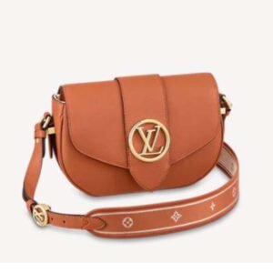Louis Vuitton LV Women LV Pont 9 Soft MM Sienne Dorée Mocaccino Grained Calfskin Smooth Cowhide | AlmaBagz