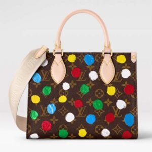 Louis Vuitton LV Women LV x YK OnTheGo PM Monogram Coated Canvas 3D Painted Dots Print | AlmaBagz
