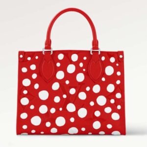Louis Vuitton LV Women LV x YK OnTheGo PM Red White Embossed Grained Monogram Empreinte Cowhide | AlmaBagz