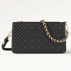 Louis Vuitton LV Women Lexington Pouch Black Monogram-Embossed Calf Leather | AlmaBagz