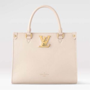 Louis Vuitton LV Women Lock & Go White Grained Calf Leather Microfiber Lining | AlmaBagz