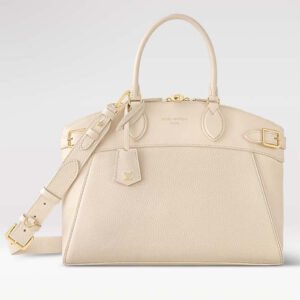 Louis Vuitton LV Women Lock It MM Crème Beige Taurillon Leather Calfskin Calf Leather | AlmaBagz