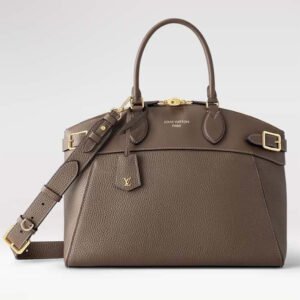 Louis Vuitton LV Women Lock It MM Earth Taurillon Leather Smooth Calfskin Calf Leather | AlmaBagz