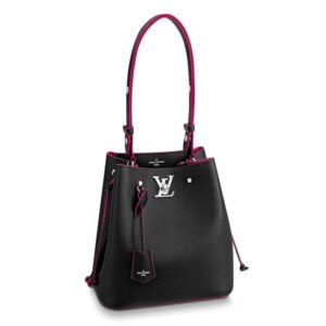 Louis Vuitton LV Women Lockme Bucket Bag in Calfskin Lether-Black | AlmaBagz