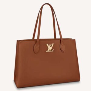 Louis Vuitton LV Women Lockme Shopper Chataigne Brown Grained Calf Leather | AlmaBagz