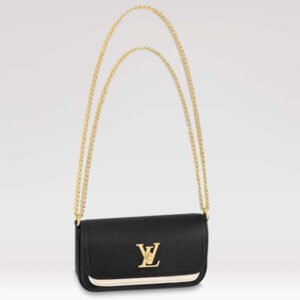 Louis Vuitton LV Women Lockme Tender Pochette Black Cream Grained Calf Leather | AlmaBagz