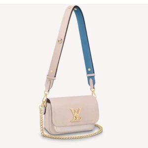 Louis Vuitton LV Women Lockme Tender Rosewater Greige Grained Calf Leather | AlmaBagz