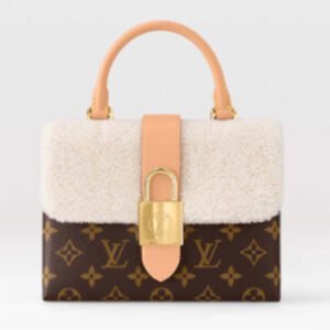 Louis Vuitton LV Women Locky BB Handbag Beige Brown Monogram Coated Canvas Shearling | AlmaBagz