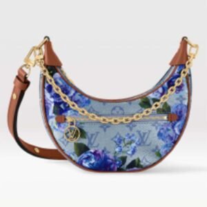Louis Vuitton LV Women Loop Baguette Handbag Blue Coated Canvas | AlmaBagz